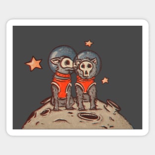 Skull dogs cosmonauts Magnet